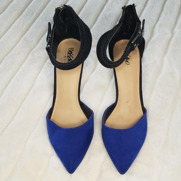 Mossimo Supply Co. Shoes - Mossimo Blue and Black Point Pump with Ankle Strap